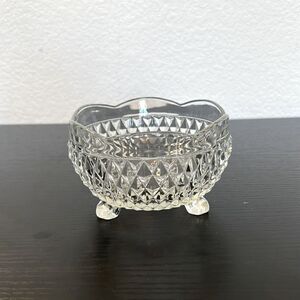 Small Round Vintage Footed Glass Dish / Bowl